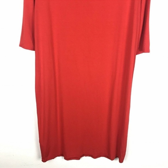 Eileen Fisher Red Viscose Jersey Shift Dress XS - Picture 3 of 6